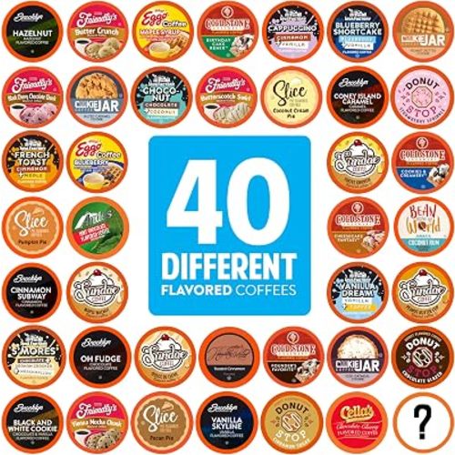 Variety Pack Flavored Coffee Keurig Pods, 40 Count