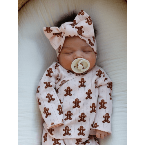 Blush Gingerbread / Organic Pointelle Bow – SpearmintLOVE