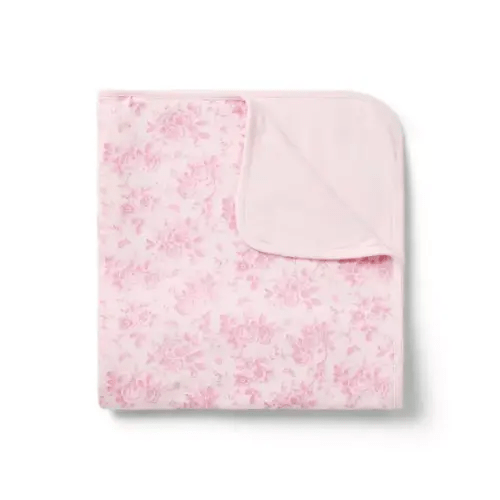 Baby Pearl Pink Floral Toile Baby Floral Toile Blanket by Janie and Jack