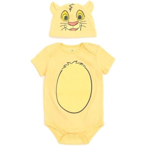 Disney Cosplay Baby Bodysuit and Hat Set Newborn to Infant Sizes (Newborn - 24 Months)
