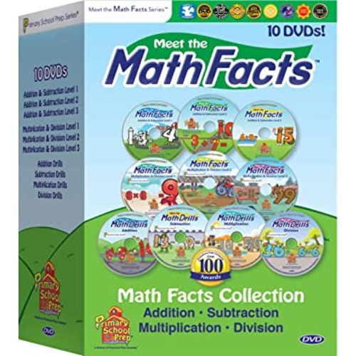 Meet the Math Facts 10 DVD set - addition, subtraction, multiplication & division (includes bonus digital book)