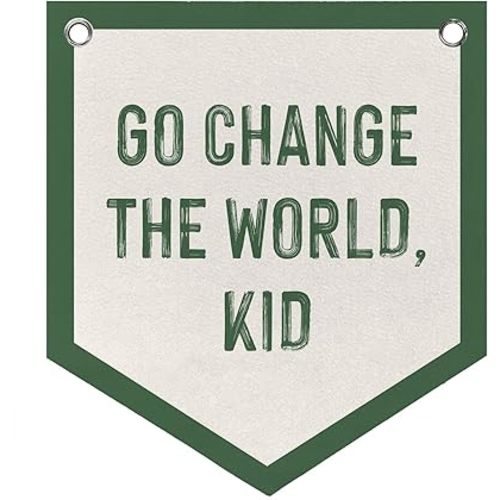 Nursery Playroom Decor Go Change The World Kid Pennant Banner Flags