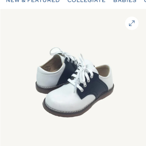 Footmates Saddle Shoes - White with Navy