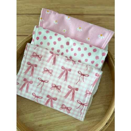 Handmade  Baby Burp Cloths. (Pretty in Pink)
