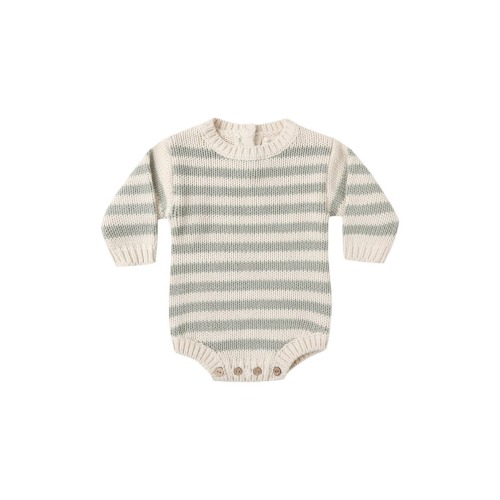 Rex Stripe Organic Cotton Sweater Romper, 0-3M