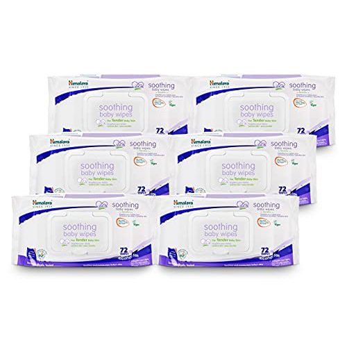 Himalaya Soothing Baby Calming Wipes for Soft, Clean, and Sensitive Skin, 72 wipes, 6 pack