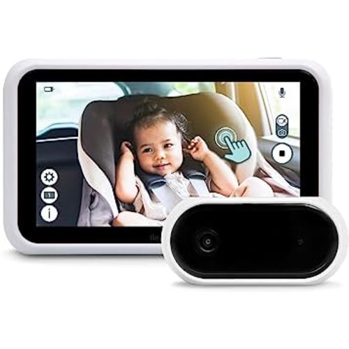 Tiny Traveler Baby Monitor - Tiny Basic Kit (TT002WA) Black - Wireless Baby Car Monitor Camera with Sound, Auto Night Vision HD 720p 5" Touchscreen LCD Monitor, for Newborn