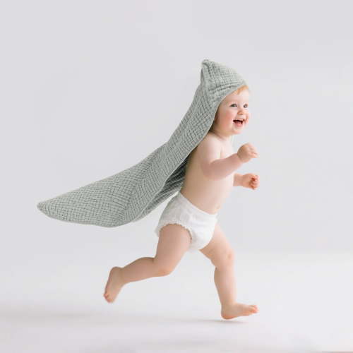 Muslin Hooded ba-by Towels, 3 Pack Cotton ba-by Bath Towels with Hood for Ne-wborn, Babies, Inf-ant, To-ddlers, Soft and Absorbent ba-by Shower Towel Ne-wborn Essential (35 X 35 Inch),