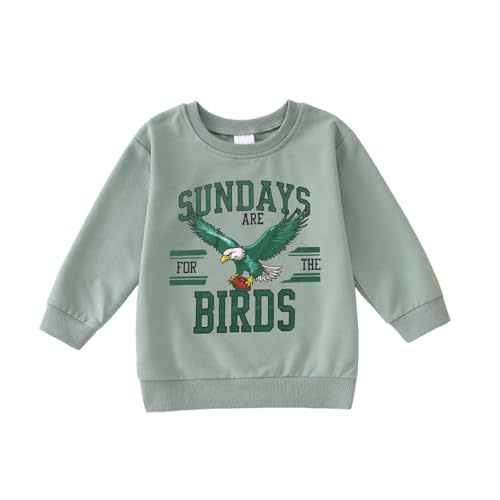 GLIGLITTR Sundays for the Birds Football Sweatshirt Toddler Baby Boy Football Games Day Sports Fan Pullover Long Sleeve Shirt