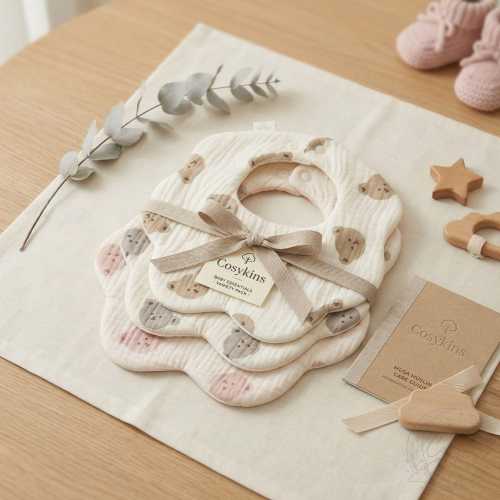 Cotton Baby Bib, Cute Bear Koala Drool Bandana, Soft Newborn Feeding Bib, Infant Burp Cloth, Newborn Essentials, Baby Shower Gift