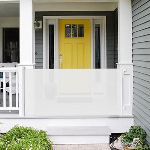 Babepai Retractable Baby Gates Extra Wide | 72" Wide x 38" Tall Dog Gates for Stairs | Indoor/Outdoor Use | Child Gates for Doorways, Deck, Porch, Hallways, Patio - White