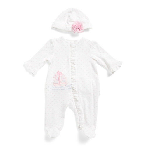 Newborn Girls 2pc Floral Breeze Coveralls With Matching Hat Set | Baby | Marshalls