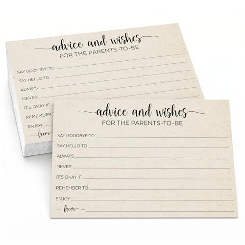 321Done Advice and Wishes Cards for Parents - Well Wishes, Mr and Mrs, Bridal Shower, Words of Wisdom, Made in USA - Pack of 50, Large 4x6 Tan