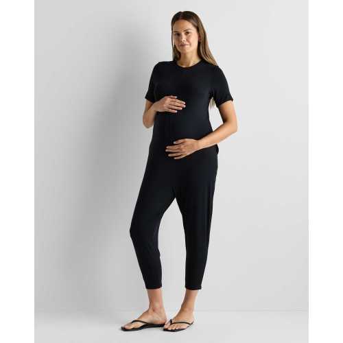 Bamboo Jersey Maternity Everyday Jumpsuit in Black