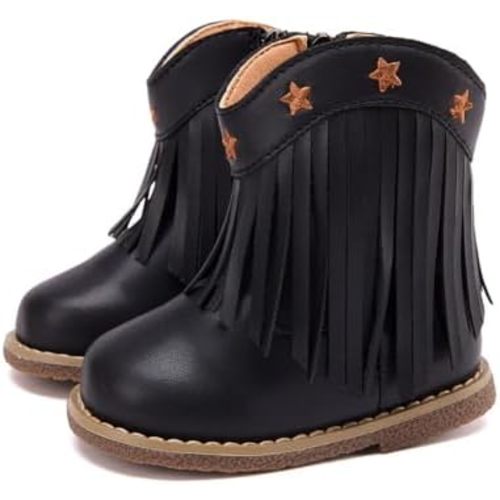 BMCiTYBM Baby Cowboy Cowgirl Boots Infant Western Shoes Boys Girls Round Toe Boots All Seasons 6-24 Months