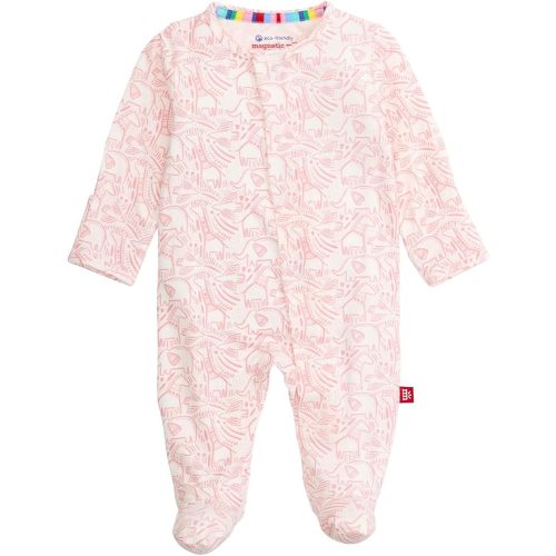 Magnetic Me Girls Modal Magnetic Baby Footie Pajamas | Silky Soft Modal Fabric | Baby Sleepers Available Sizes PRE - 24M