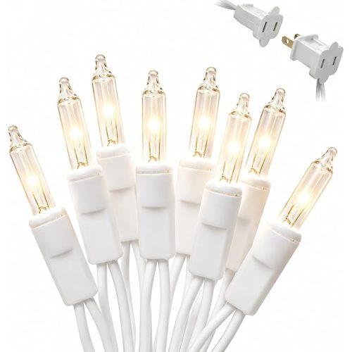 Warm White Christmas Lights, 3 Pack 21Ft Each 100 Incandescent Mini Bulbs, UL Certified, Connectable, Indoor and Outdoor, Perfect for Christmas Tree, Wreath, Home, Yard, Wedding, Party, Holiday Decor