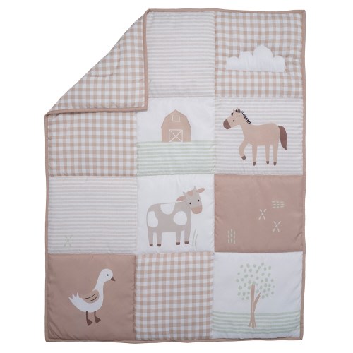 Bedtime Originals Farmyard Friends 3-Piece Infant Baby Nursery Crib Bedding Set