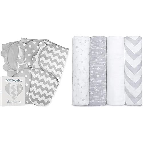 Comfy Cubs Muslin Swaddle Blanket 3 Pack