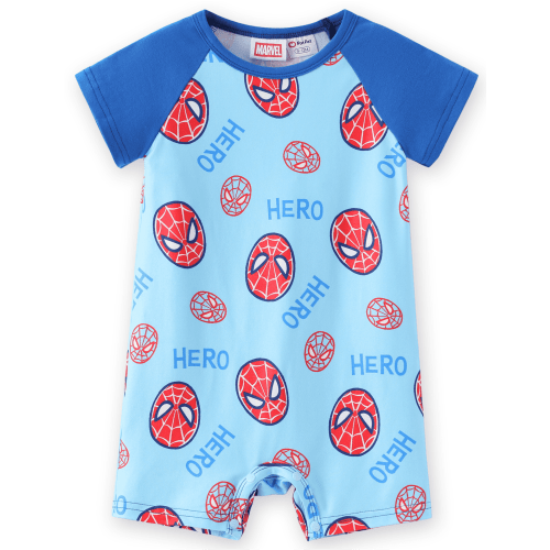 Marvel Baby Boys Spider-Man Romper Blue One Piece Summer Outfit Clothes Baby Shower Gift Birthday Infant 12-18 Months