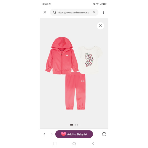 UA Tech Fleece Newborn Girls' 3-Piece Sweatsuit & T Set | Under Armour