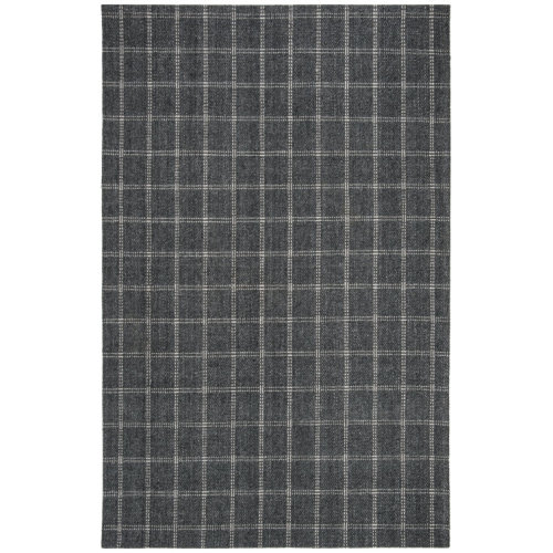 Tamworth Lauren Ralph Lauren Hand Woven Viscose/Wool Plaid Rug in Charcoal