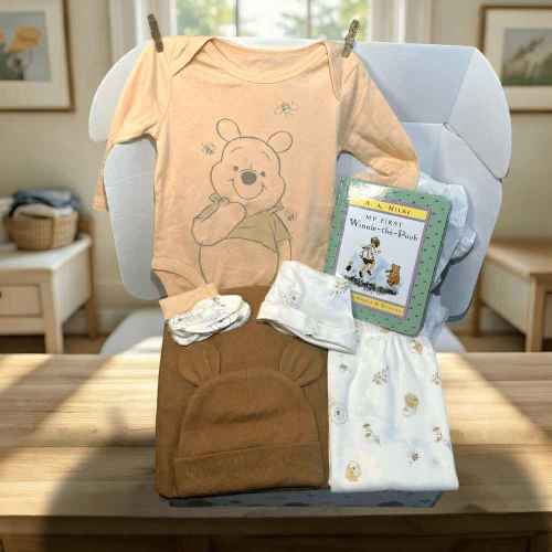 Classic Winnie the Pooh Baby Gift Box | Beige Storybook Set