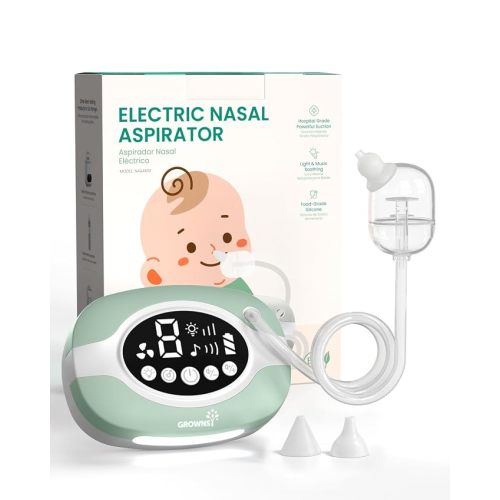 GROWNSY Electric Nasal Aspirator, 9 Suction Levels for Baby, Green