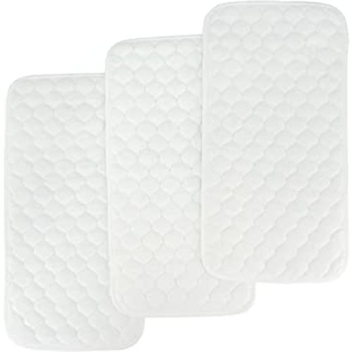 BlueSnail Quilted Thicker Waterproof Changing Pad Liners,3 Count(Snow White 13” x 27”)