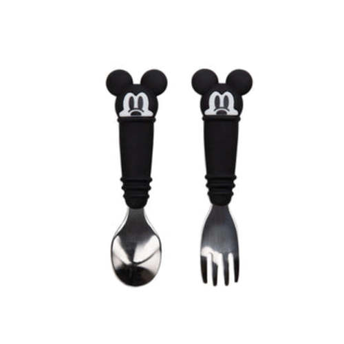Mickey Mouse Spoon and Fork Set with Food-Safe Silicone | Bumkins
