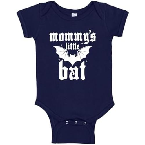 Mommy's Little Bat Baby One Piece Or Toddler T-Shirt Spooky Metal Baby Gift for Mom