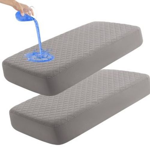 2 Pack Toddler Waterproof Crib Mattress Protectors, Quilted & Breathable Fitted Crib Pad Cover - NTBAY