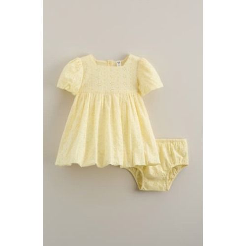 Bubble Cotton Broderie Anglaise Dress with Bloomers, 9M