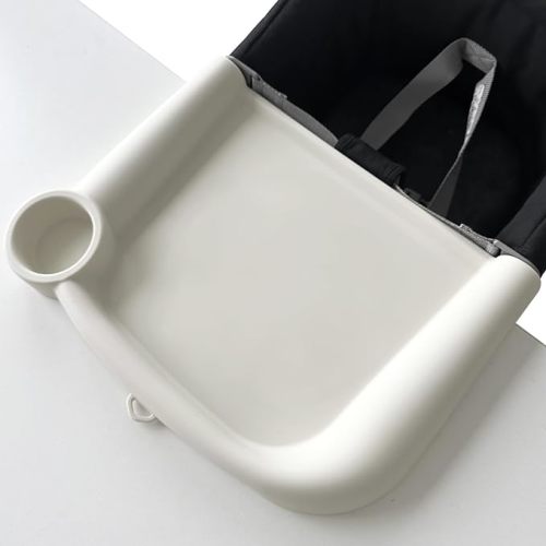 Silicone Baby Dining Tray Compatible with Inglesina Fast Table Chair & Other Hook-On High Chairs,Portable Clip-On Fast Table Chair Baby Tray, Dishwasher Safe & BPA Free (Upgraded White)