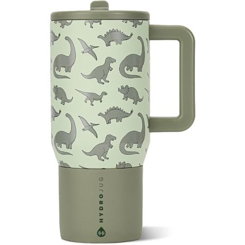 HydroJug Traveler 20oz Kids Insulated Tumbler with Handle, Dinosaur