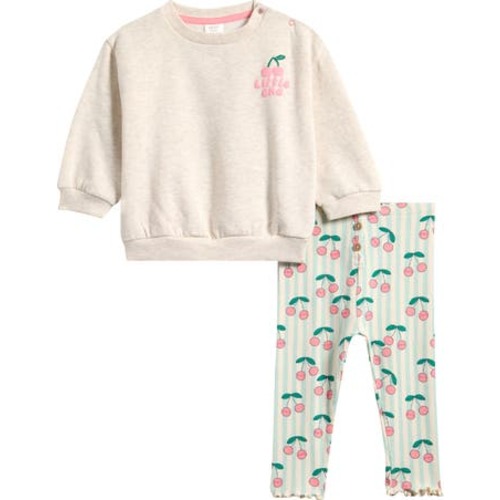 Cherry Sweatshirt & Leggings Set, 9-12M