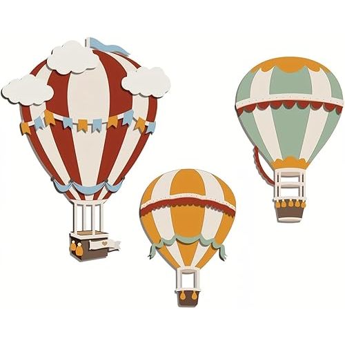 3 Pcs Hot Air Balloon Nursery Wall Decor