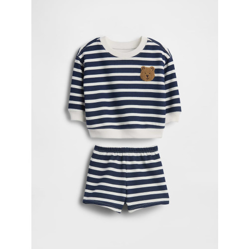 Baby VintageSoft Bear Stripe Sweat Set