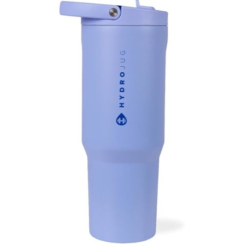 HydroJug Sport - Stainless Steel Tumbler with Straw, Vacuum Insulated, 40oz Leakproof Water Bottle, Ergonomic Design, Reusable, Dishwasher Safe, Rubber Base, Durable for Gym or Outdoors, Peri