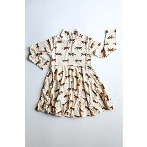 Tiger Bamboo Turtleneck Twirl Dress