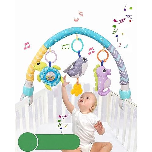 Pau1Hami1ton Car Seat Toys, Stroller Toys,Car Seat Toys for Babies 0-6 Months,3 Month Baby Toys Fit for Crib Bed,Stroller,Car Seat,Baby Gifts.S-19(Whale)