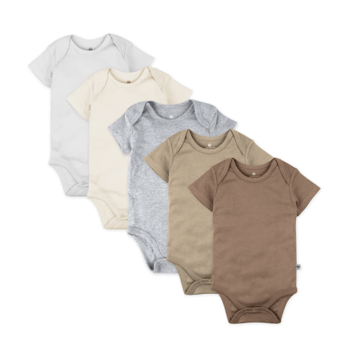 5-Pack Organic Cotton Short Sleeve Bodysuits | 3-6 months