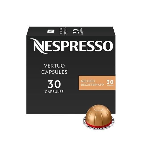 Nespresso Capsules Vertuo, Melozio Decaffeinato, Medium Roast Espresso, 30-Count Coffee Pods, Brews 7.8 oz.