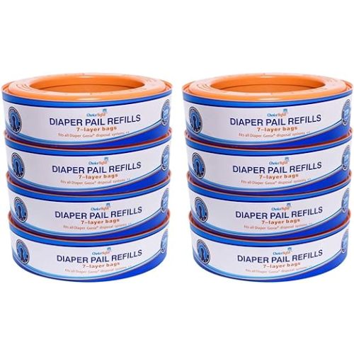 ChoiceRefill Compatible with Diaper Genie Pails, 8-Pack, 2160 count