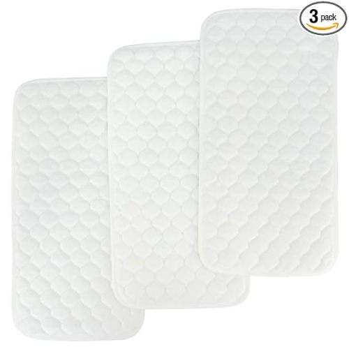 BlueSnail Quilted Thicker Waterproof Changing Pad Liners,3 Count(Snow White 13” x 27”)