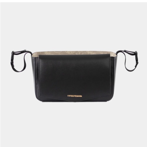 Peek-A-Boo Vegan Leather Stroller Caddy 2.0 in Black