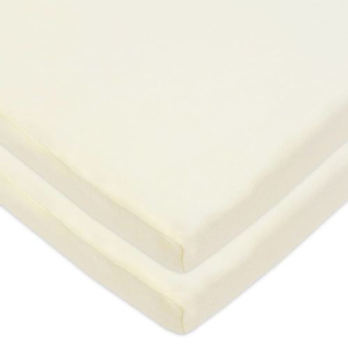American Baby Company 2 Pack 100% Natural Cotton Fitted Cradle/Bassinet Sheets 36" x 18" - Soft, Breathable & Hypoallergenic Bed Sheets, Ecru, Neutral for Boys & Girls
