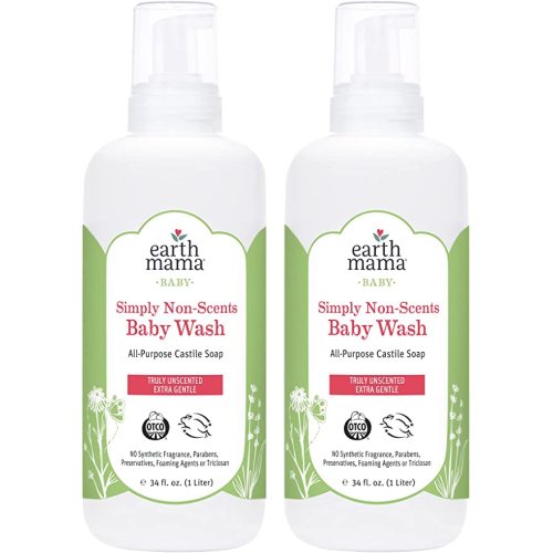Earth Mama Simply Non-Scents Foaming Hand Soap Refill | All-Purpose Castile Body Wash, 34-Fluid Ounce (2-Pack) - 34 Fl Oz (Pack of 2)