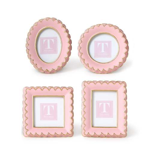Walker Boutique PINK WITH GOLD TRIM MINI PICTURE FRAME - PINK WITH GOLD TRIM MINI PICTURE FRAME