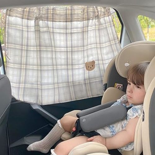Loizziuy Side Window Sunshades Child Car Window Curtain Car Sunshade for Babies Special Baby Safety Seat Suction Cup Sunshade (White)